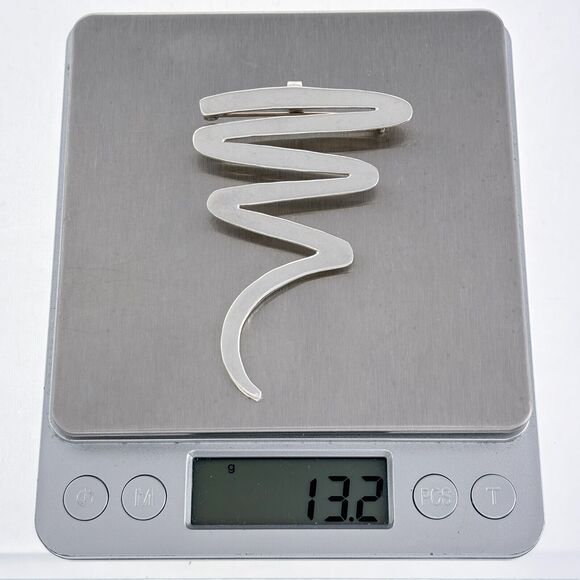 Southwest Taxco TC-84 Mexico Sterling Silver Squiggle Abstract Brooch Pendant - Picture 4 of 6